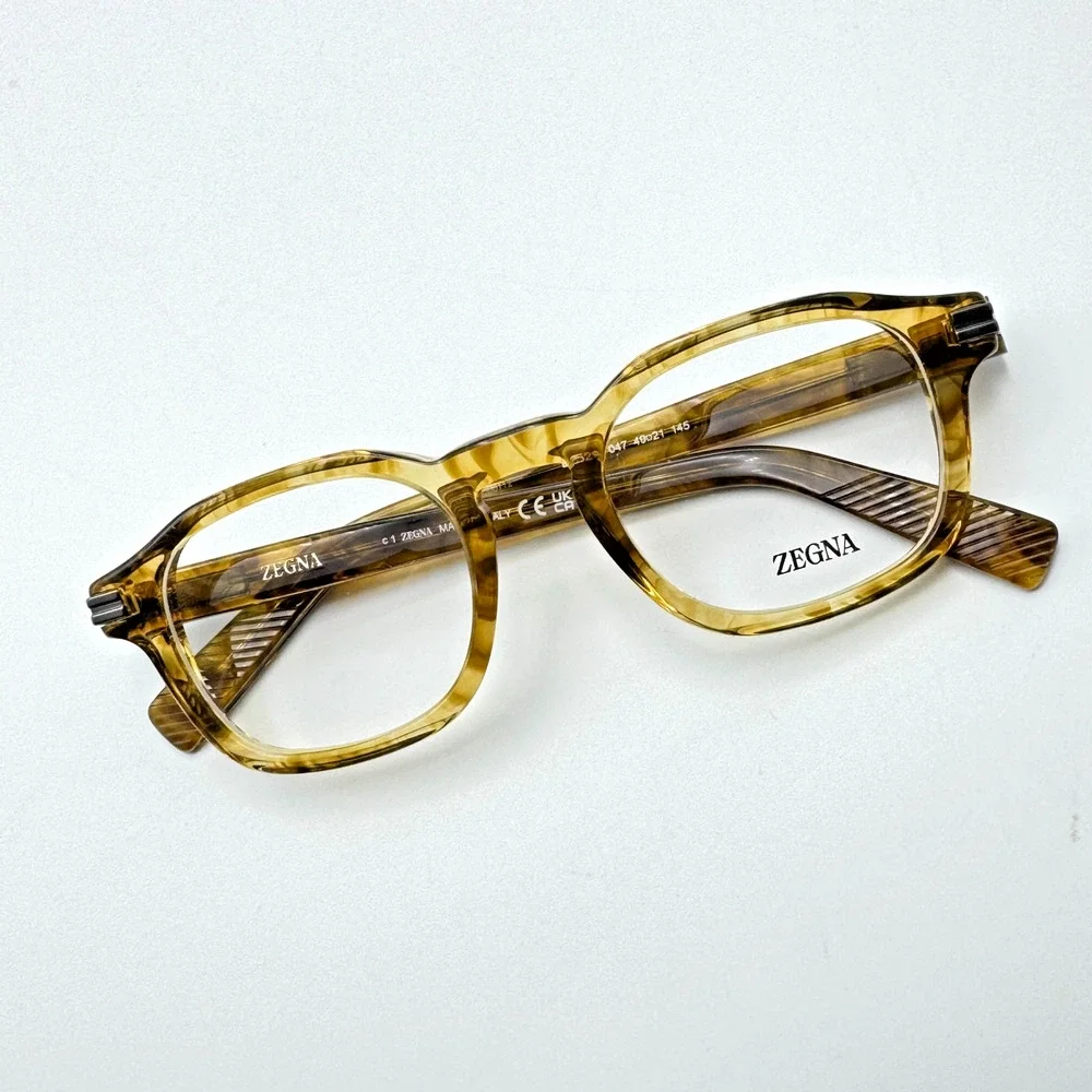 Ermenegildo Zegna Eyeglasses Frames EZ5293 047 Light Brown 49-21-145 Authentic